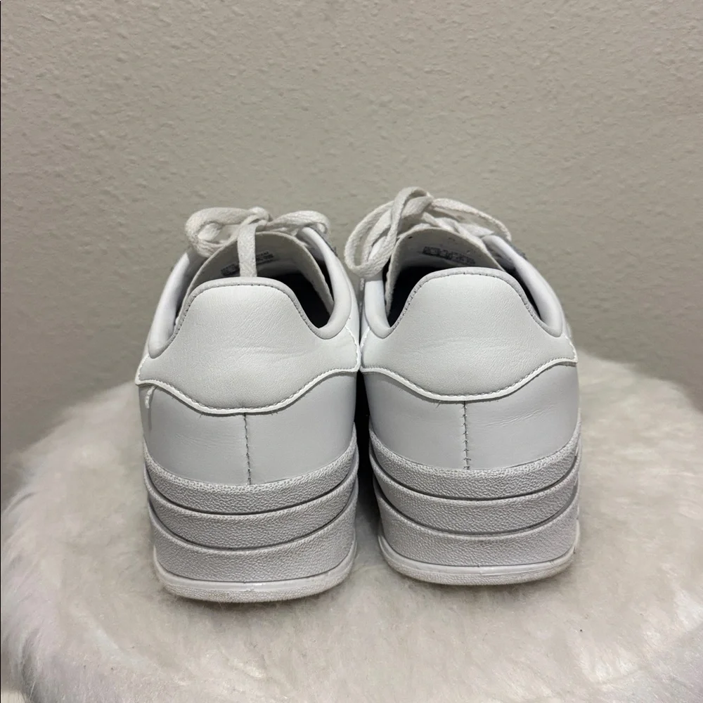 Adidas Gazelle Bold Triple White Platform Unisex Sneakers